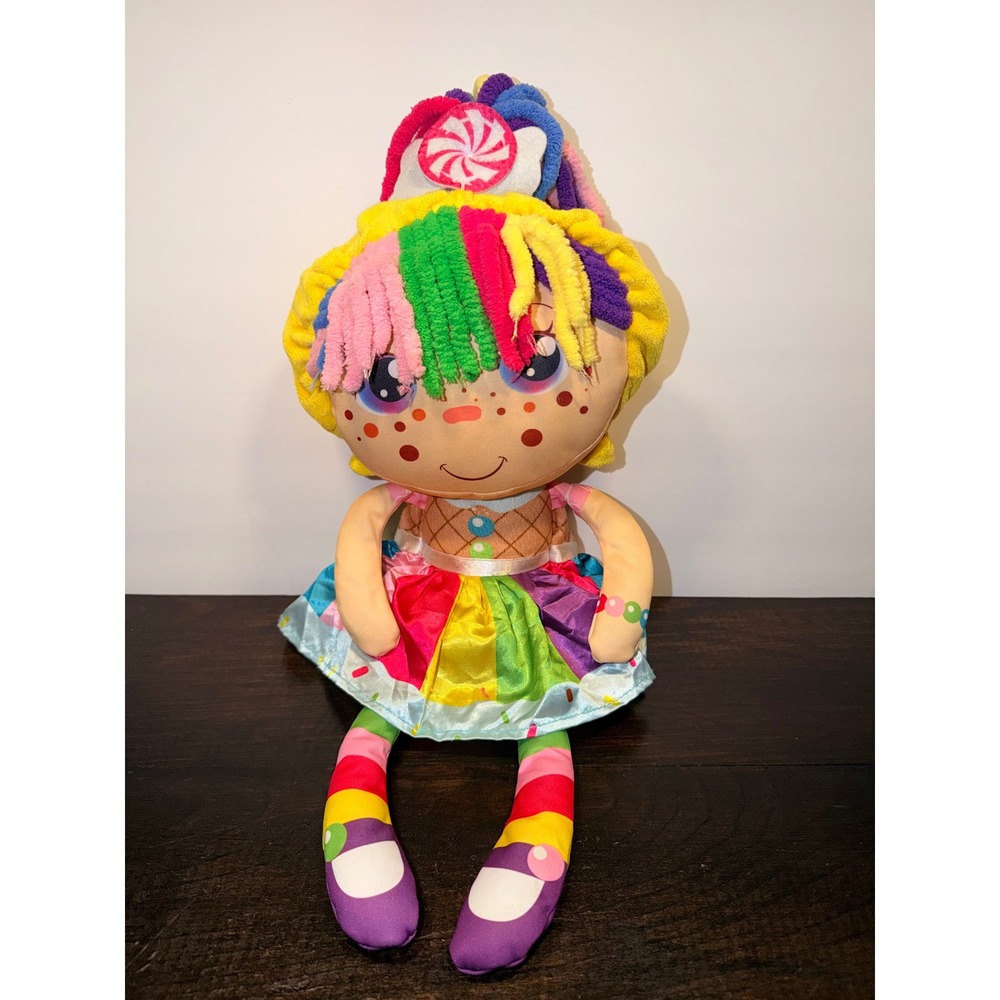 Flip Zee Girls Zandy Candy Cuddly Plush Doll 2-in-1 Rainbow‎ Candy Ice Cream